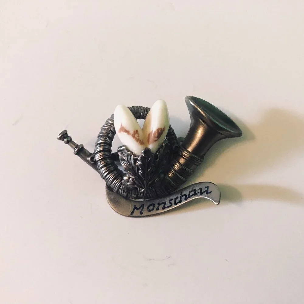 Vintage Germany Monschau Pin Horn Shaped Brooch